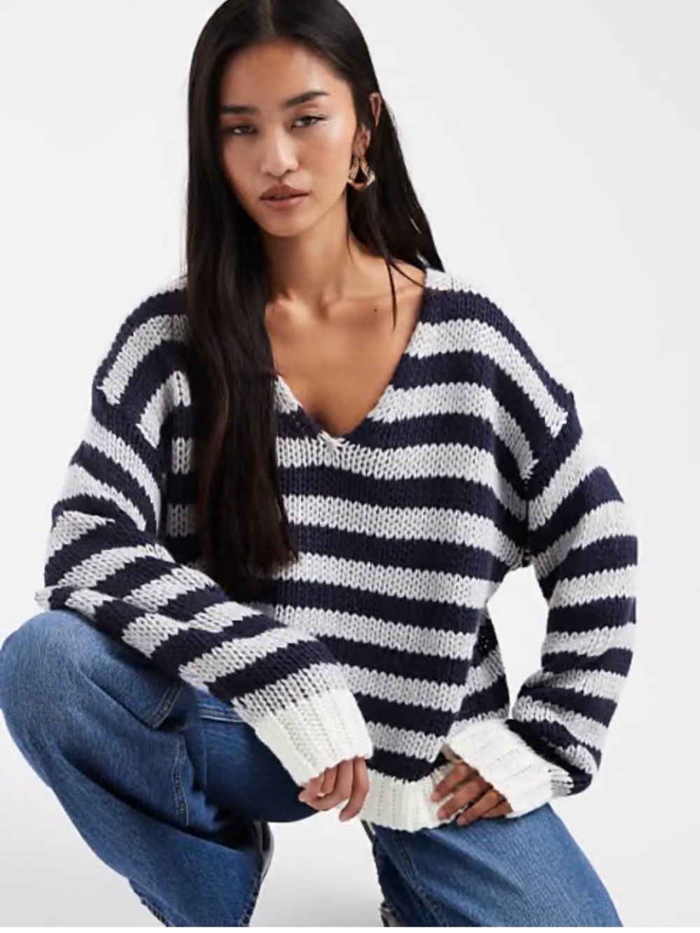 Edikted eugenie oversized stripe sweater